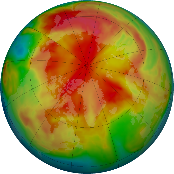 Arctic ozone map for 20 February 2009